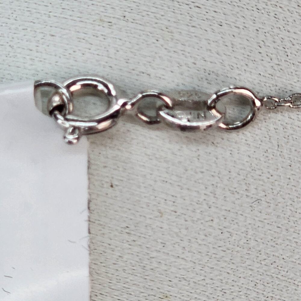 Black Sapphire Necklace 925 Sterling Silver Drop Pendant 18-inch Chain Cocktail - Picture 7 of 8